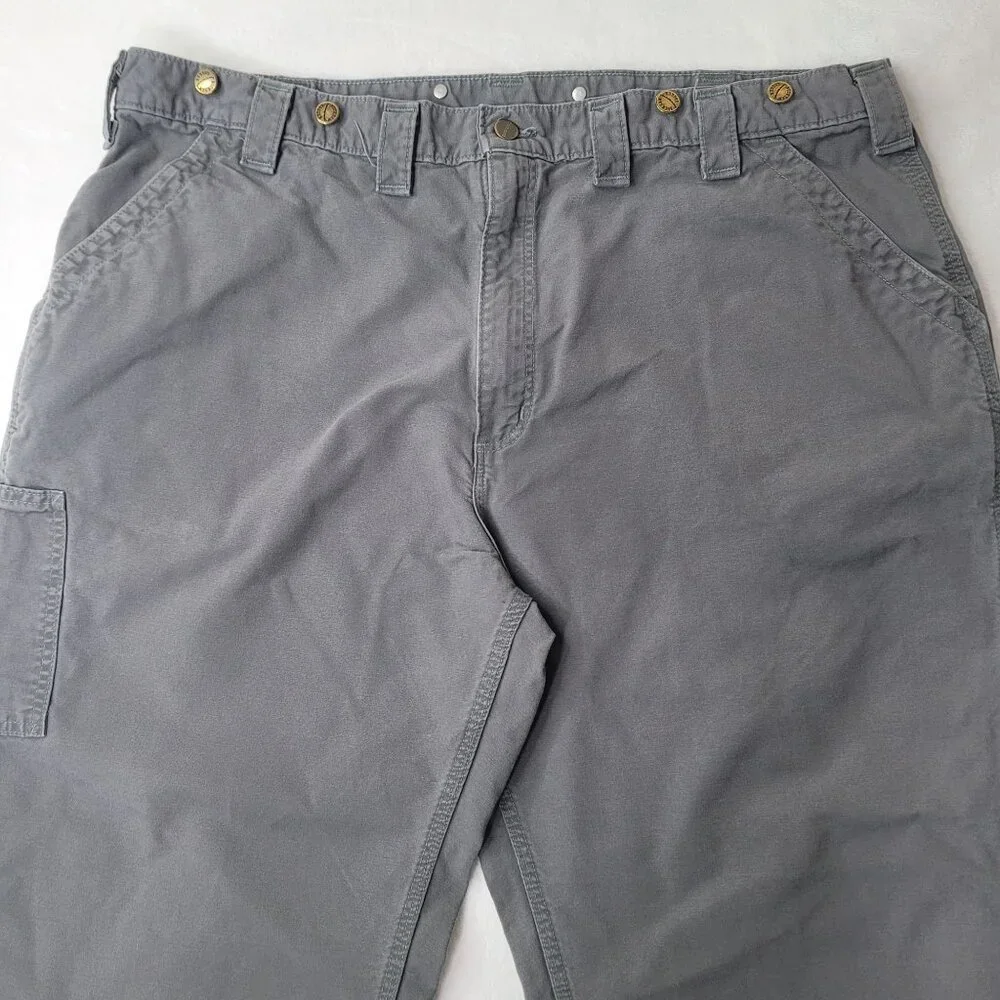 Carhartt Dungaree w/ Suspender Button Men's Gray Carpenter Work Pants Size 42X28 - Picture 3 of 12